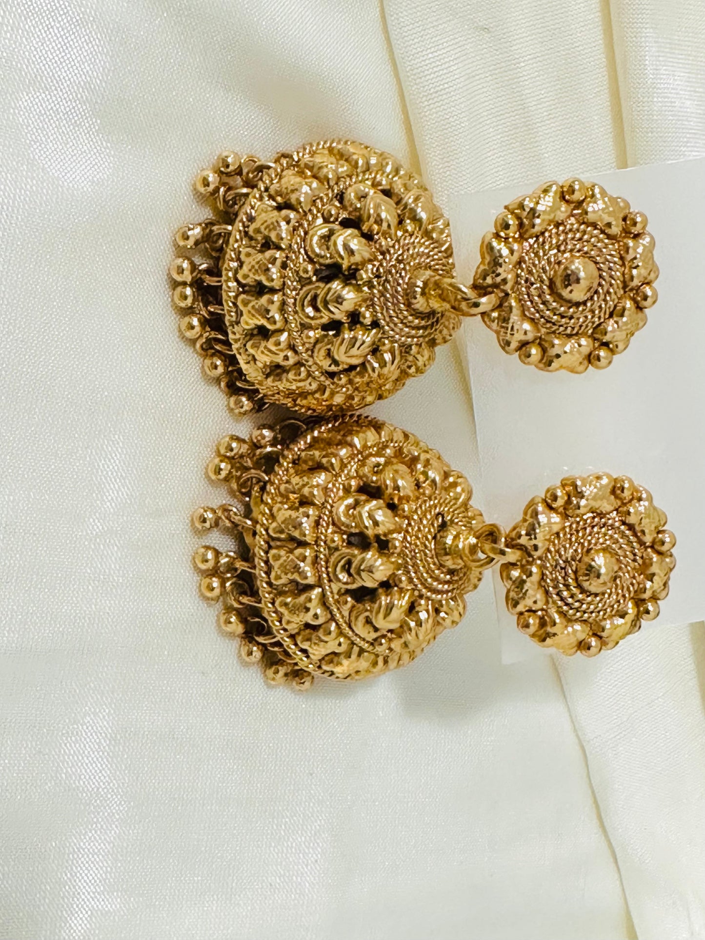 Classic Gold-Toned Traditional Jhumka Earrings