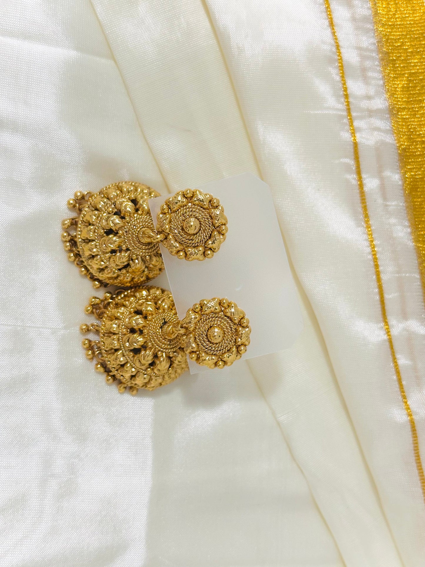 Classic Gold-Toned Traditional Jhumka Earrings
