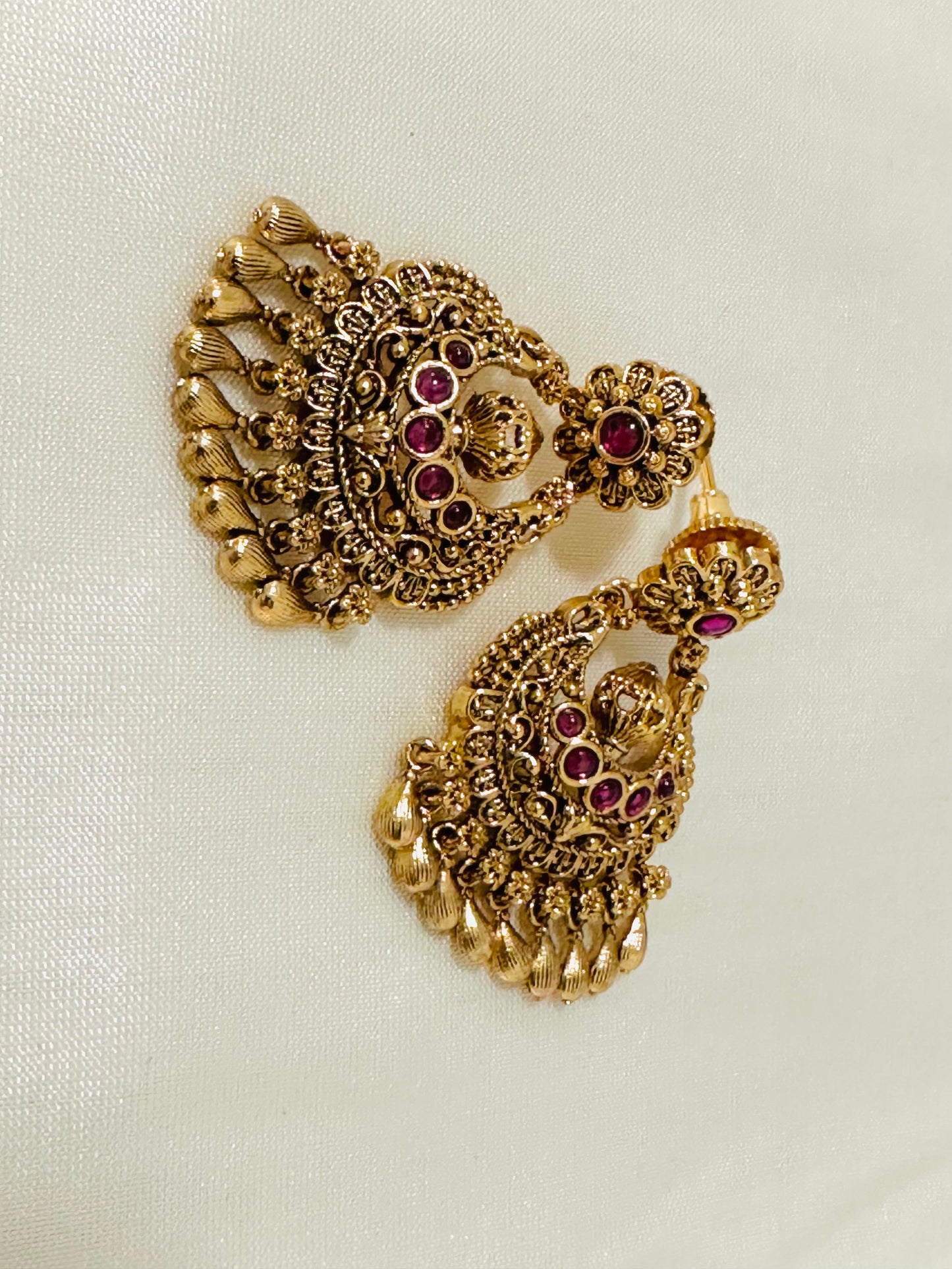 Grand Traditional Gold-Toned Jhumka Earrings