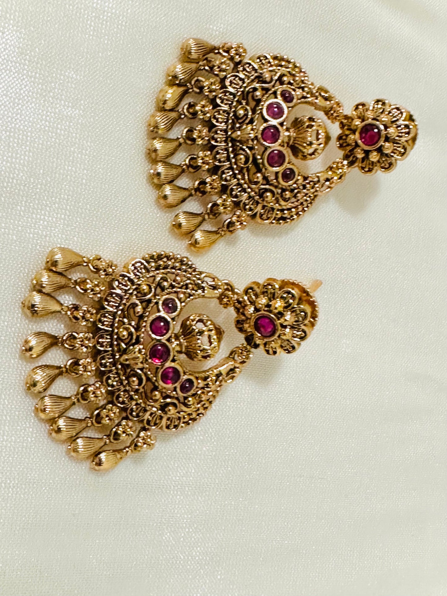 Grand Traditional Gold-Toned Jhumka Earrings