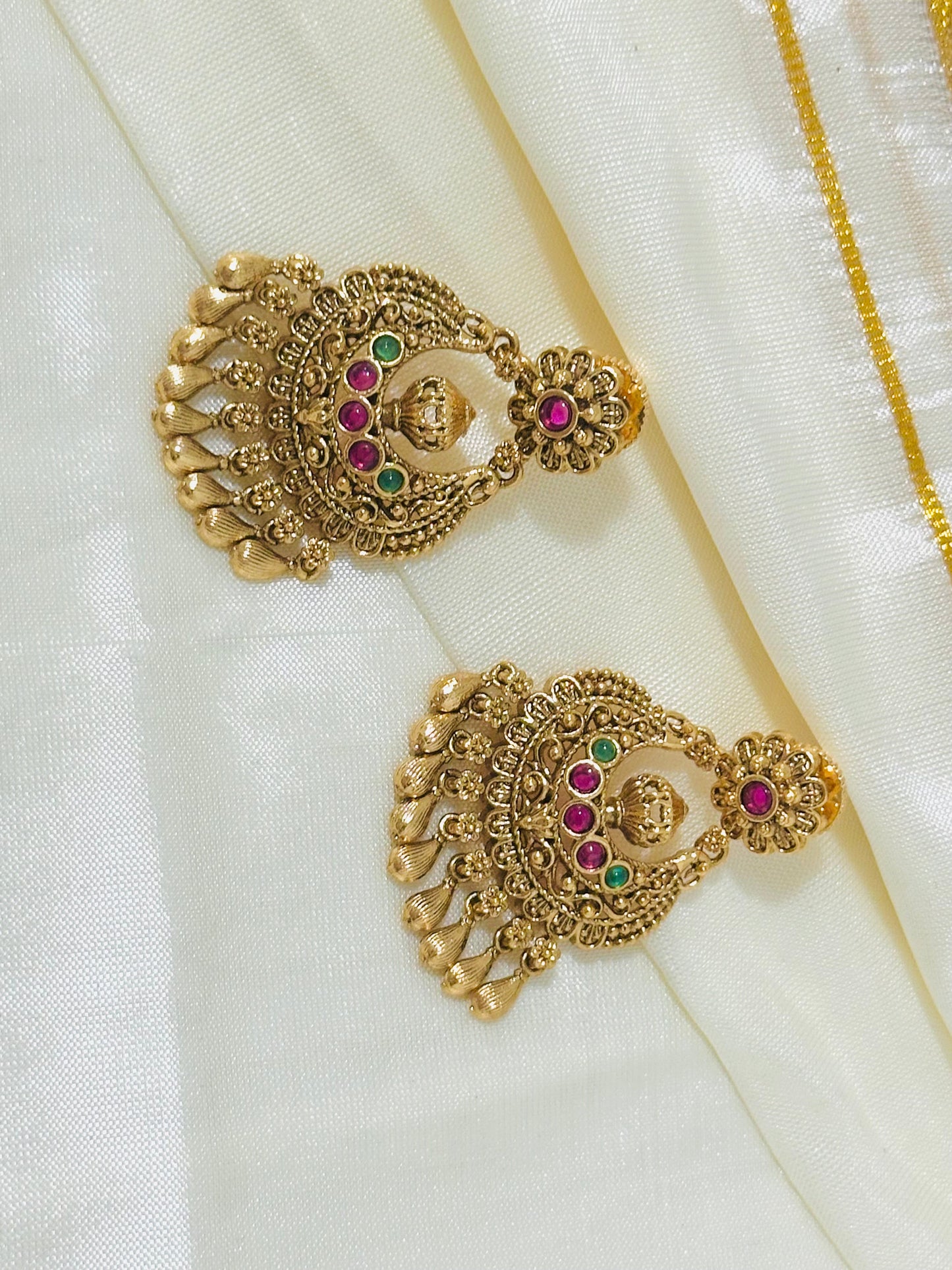 Grand Traditional Gold-Toned Jhumka Earrings