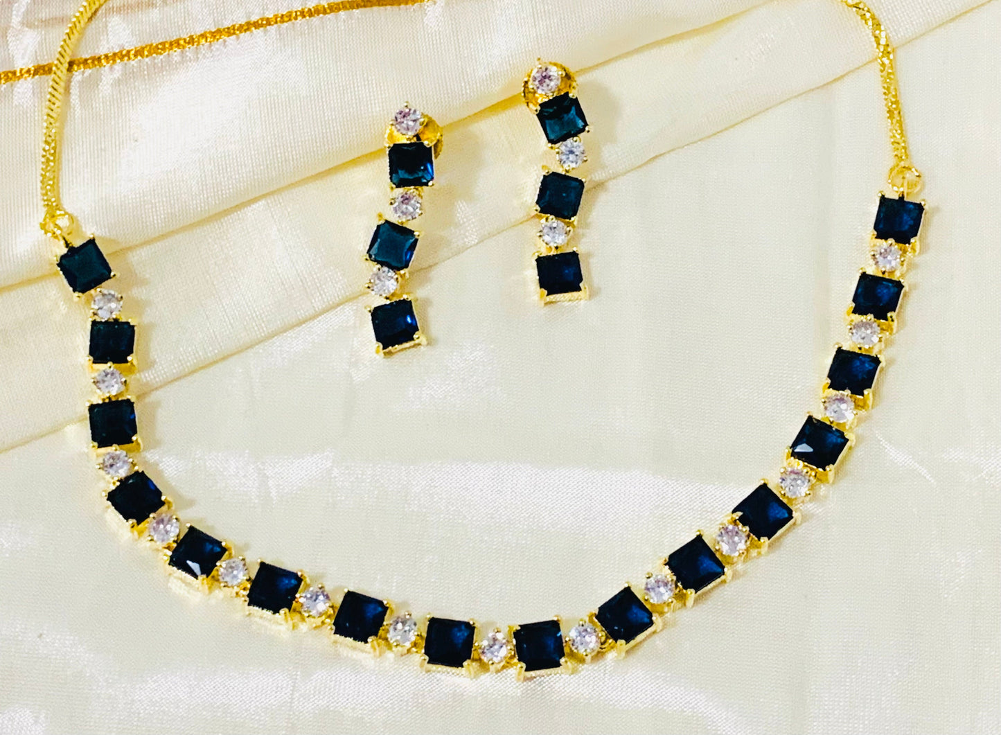 Vibrant color Stone Necklace and Earring Set