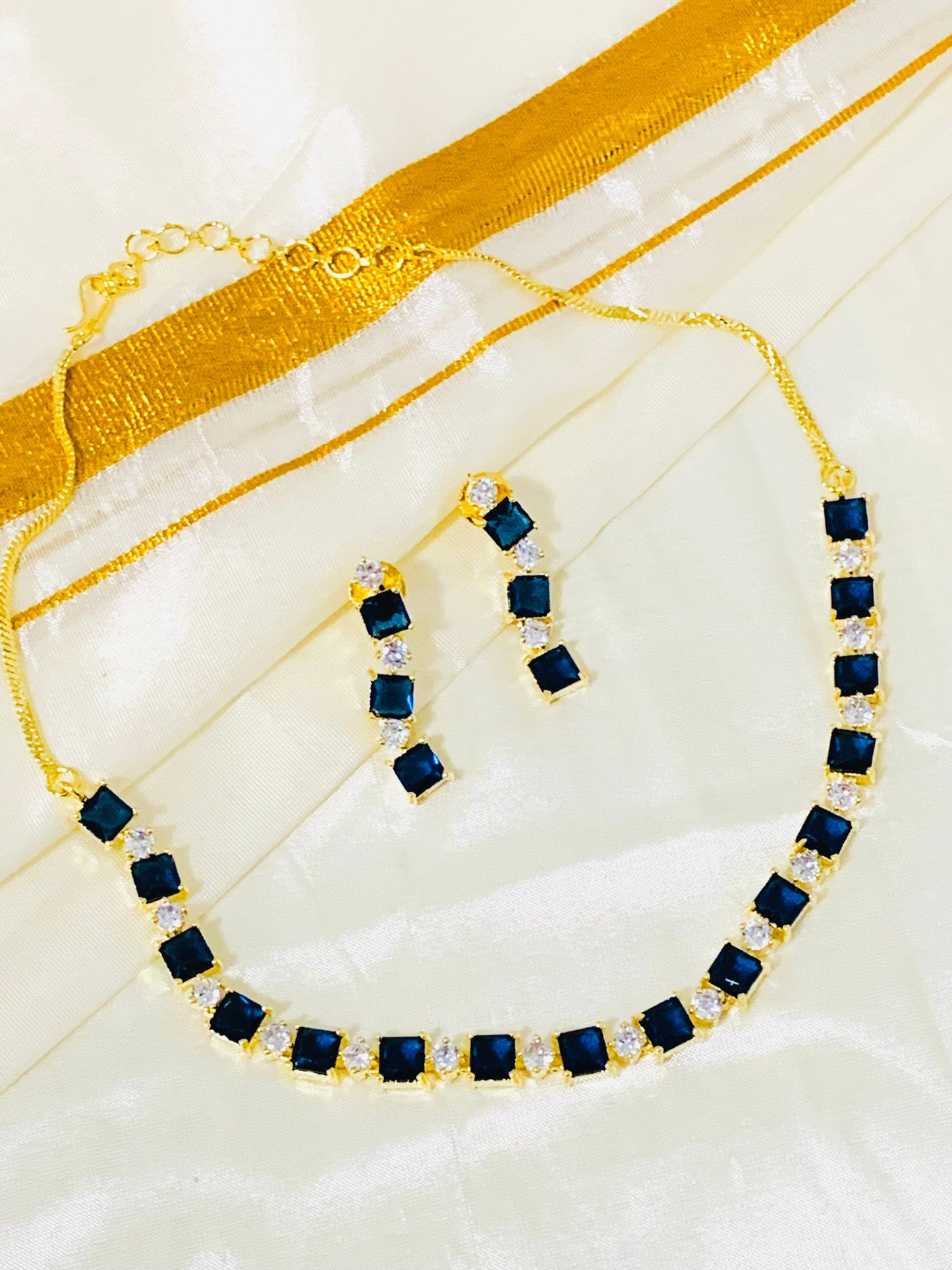 Vibrant color Stone Necklace and Earring Set
