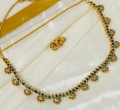 Antique Gold Choker Necklace and Earrings