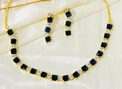 Vibrant color Stone Necklace and Earring Set